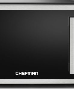 Chefman Countertop Microwave Oven 0.9 Cu. Ft.. 1000 Watts with 10 Power Levels. 3 Cooking Presets with One-Touch Express Cook. 2 Defrost Settings. Child Safety Lock. & Mute Button ?C Stainless Steel
