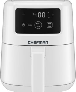 CHEFMAN 2 Qt Mini Air Fryer ?C Digital Space-Saving Compact Air Fryer with Nonstick and Dishwasher Safe Basket. Quick & Easy Meals in Minutes. Features Digital Timer and Shake Reminder ?C White