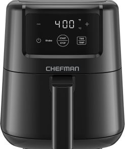 CHEFMAN 2 Qt Mini Air Fryer ?C Digital Space-Saving Compact Air Fryer with Nonstick and Dishwasher Safe Basket. Quick & Easy Meals in Minutes. Features Digital Timer and Shake Reminder ?C Black