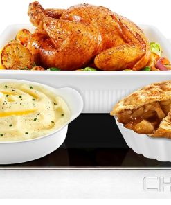 Chefman Electric Warming Tray with Adjustable Temperature Control. Perfect For Buffets. Restaurants. Parties. Events. and Home Dinners. Glass Top Extra Large 21 x 16 Surface Keeps Food Hot ?C Black