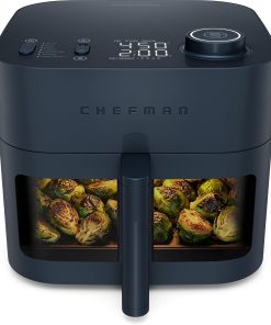 Chefman Crispinator Air Fryer 7-in-1 with 8 Qt Capacity. 450??F Max Temp & TurboFry Pro Technology for Fast. Even Results. Bake. Broil. Dehydrate. Viewing Window. Nonstick Ceramic-Coated Basket