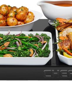 Chefman Electric Warming Tray with Adjustable Temperature Control. Perfect For Buffets. Restaurants. Parties. Events. and Home Dinners. Large 21 x 16 Glass-Top Surface Keeps Food Hot ?C Black