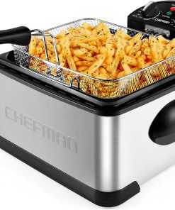 Chefman 4.5 Liter Deep Fryer w/Basket Strainer. XL Jumbo Size. Adjustable Temperature & Timer. Perfect for Fried Chicken. Shrimp. French Fries. Chips & More. Removable Oil-Container. Stainless Steel